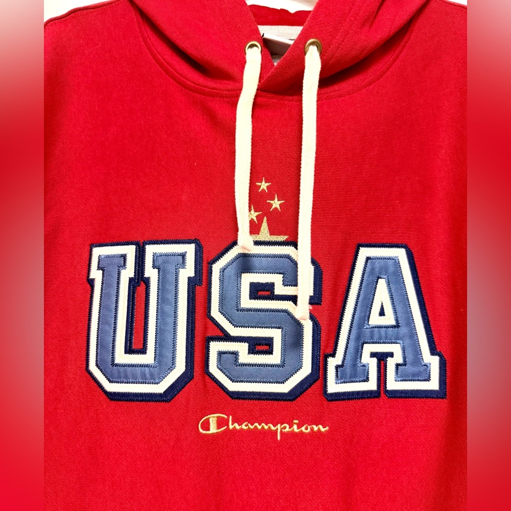 Champion Red USA Men's Hoodie - Picture 6 of 11